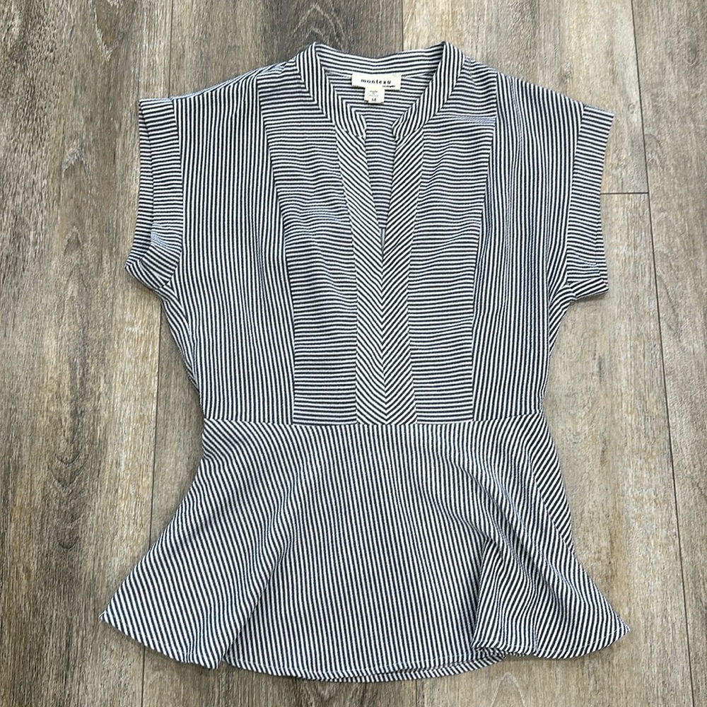 White and grey blouse